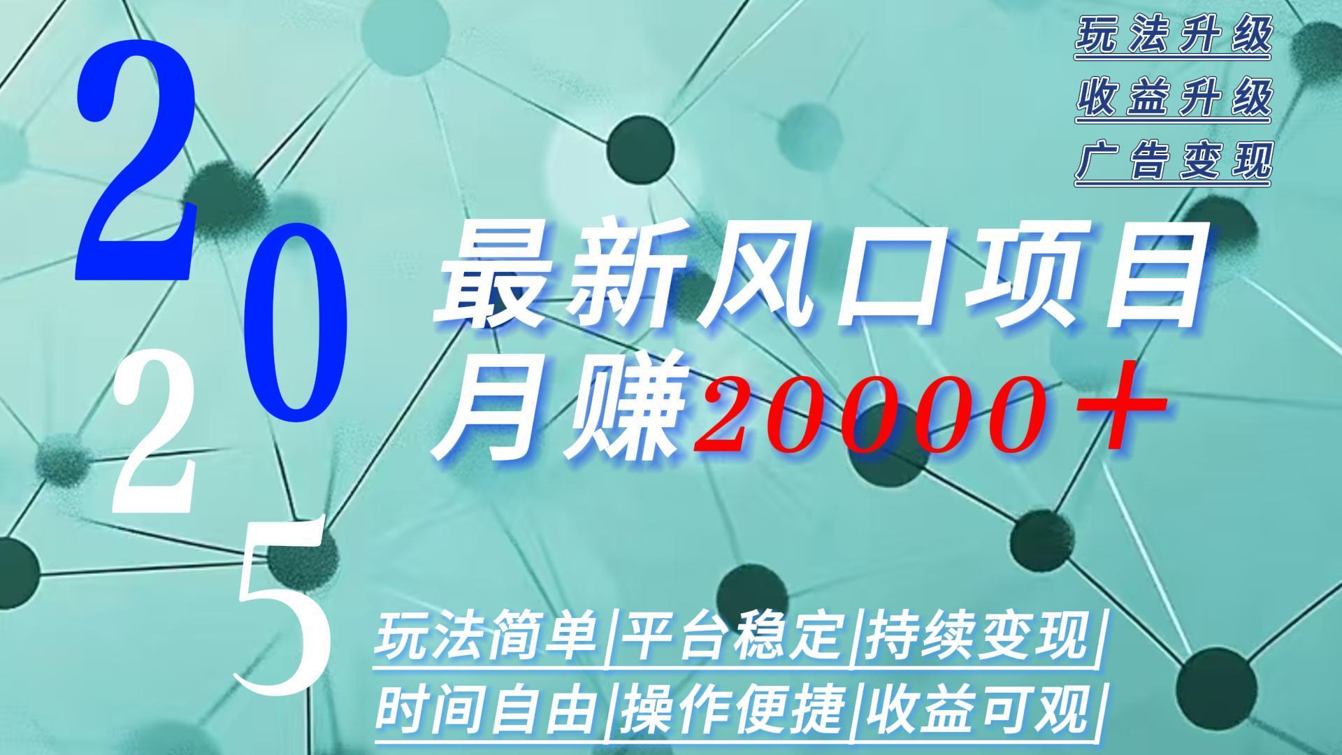2025广告赛道新风口-月赚2W＋玩法简单，时间自由-万三聊项目
