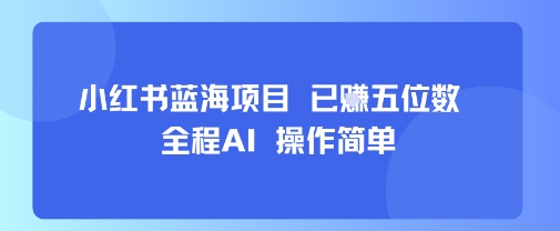 小红书蓝海项目，全程AI，操作简单，已挣五位数-万三聊项目