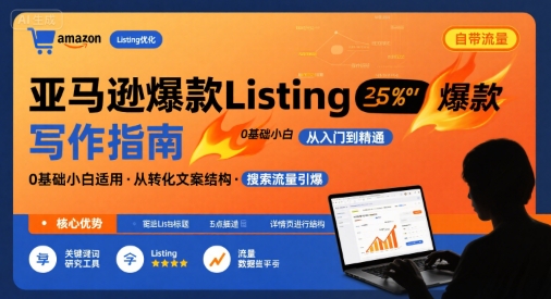 亚马逊爆款Listing写作方法，亚马逊0基础小白也能写爆款自带流量的Listing-万三聊项目