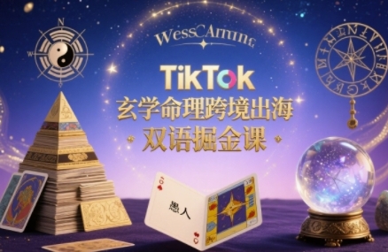 TikTok玄学命理跨境出海双语掘金课，手把手教你用命理知识精准直击海外用户痛点-万三聊项目