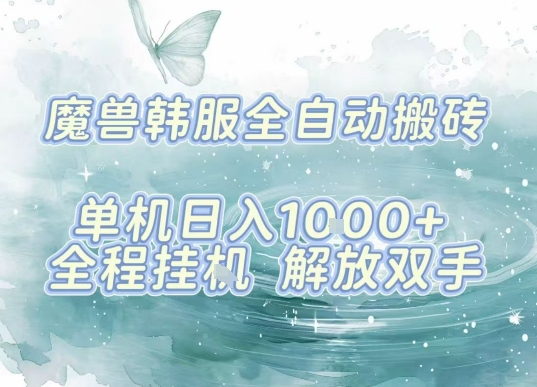 最新韩服游戏搬砖，单机日入1k+，全自动运行挂G项目，解放双手【揭秘】-万三聊项目
