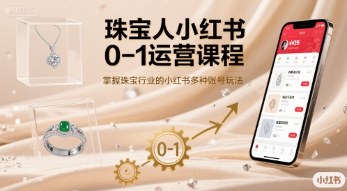 珠宝人小红书0-1运营课程，掌握珠宝行业的小红书多种账号玩法-万三聊项目