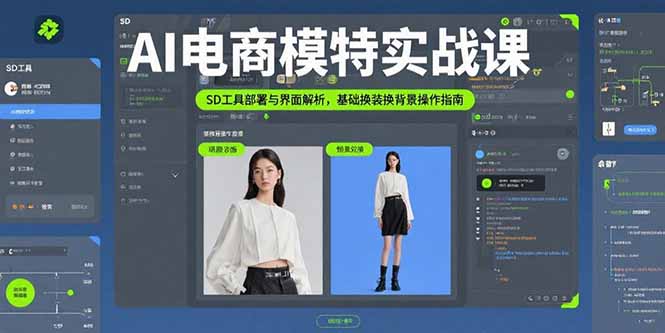 AI电商模特实战课，SD工具部署与界面解析，基础换装换背景操作指南-万三聊项目
