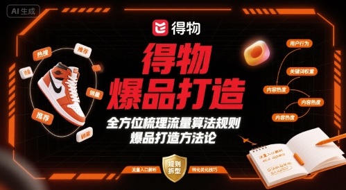 得物爆品打造，全方位梳理得物流量算法规则爆品打造规则-万三聊项目