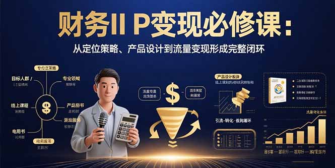 财务IP变现必修课：从定位策略、产品设计到流量变现形成完整闭环-万三聊项目