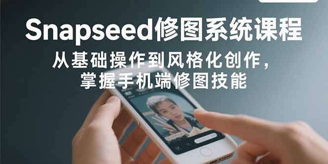 Snapseed修图系统课程：从基础操作到风格化创作，掌握手机端修图技能-万三聊项目