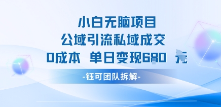 小白无脑项目公域引流私域成交0成本单日变现680米-万三聊项目