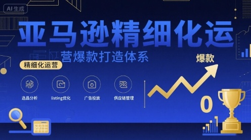 亚马逊精细化运营爆款打造体系，视频课+全套资料文档-万三聊项目