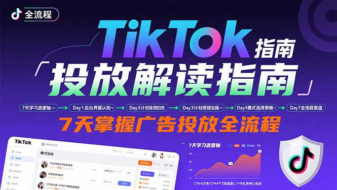 TikTok投放解读指南：后台操作/计划建立/模式选择，7天掌握广告投放全流程-万三聊项目