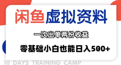 闲鱼虚拟资料新变现玩法，信息差项目，一次出单两份收益，无需囤货，可批量矩阵，零基础小白也能日入多张-万三聊项目