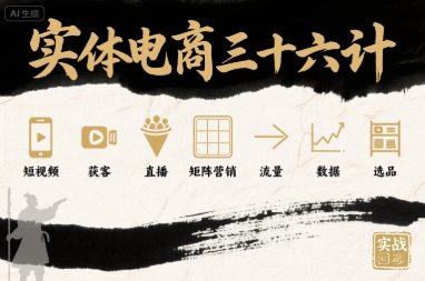 实体电商三十六计，短视频-获客-直播-矩阵营销-流量-数据-选品-万三聊项目