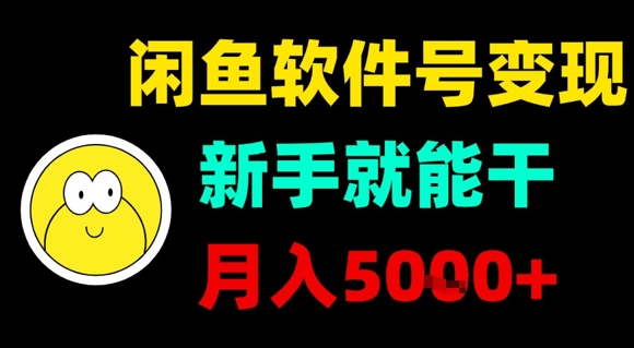 闲鱼软件号变现，新手就能干，月入5k+-万三聊项目