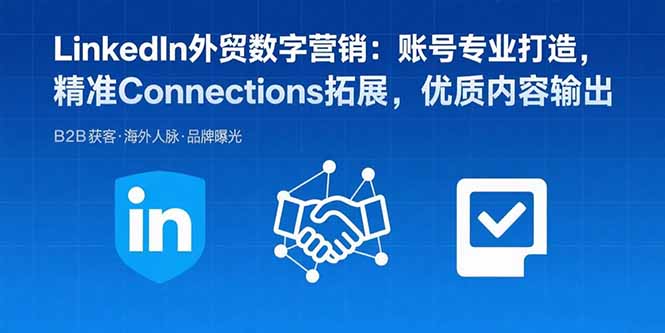 LinkedIn外贸数字营销：账号专业打造，精准Connections拓展，优质内容输出-万三聊项目