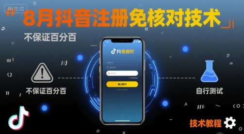 8月抖音注册免核对技术，不保证百分百，自测-万三聊项目
