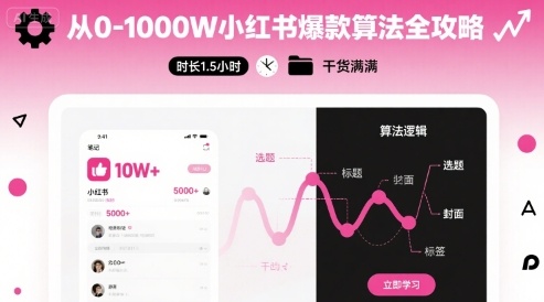 从0-1000W小红书爆款算法全攻略，时长1.5小时，干货满满-万三聊项目