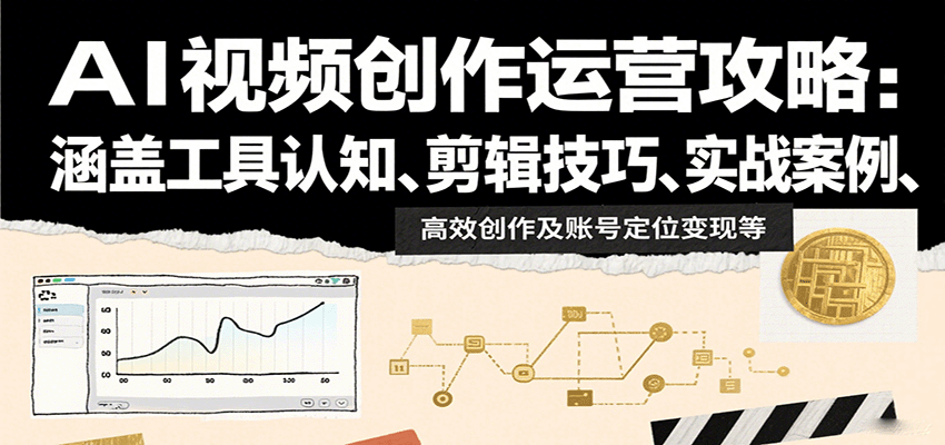 AI视频创作运营攻略：涵盖工具认知、剪辑技巧、实战案例、高效创作及账号定位变现等-万三聊项目